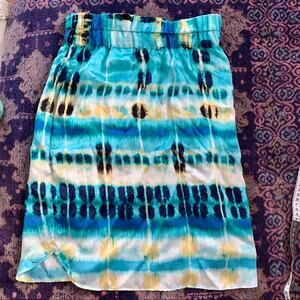 NWT VINTAGE Y2K BANANA REPUBLIC 100% SILK TIE DYE PENCIL SKIRT 0